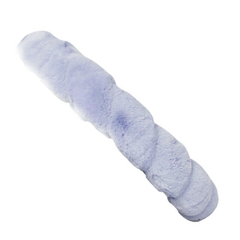 38CM Dia. Car Steering Wheel Cover Gray Winter Fur Wool Furry Fluffy Thick Warm