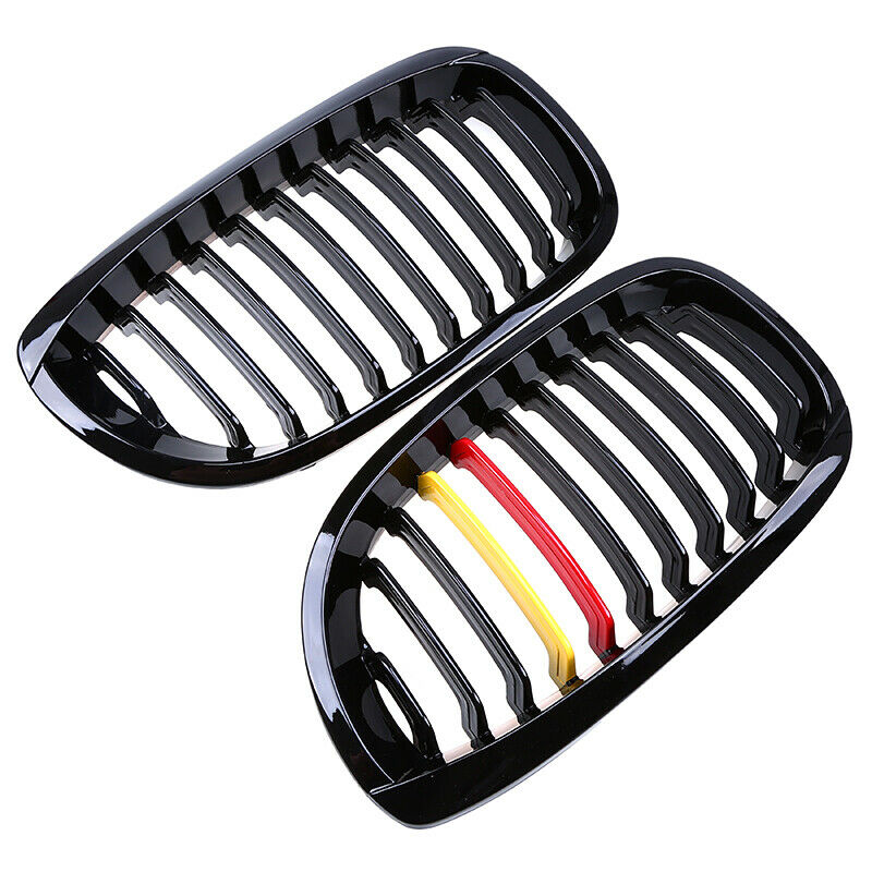 Front Kidney Grilles ABS Gloss Black For BMW E46 330Ci 325Ci M3 Coupe 2003-2006