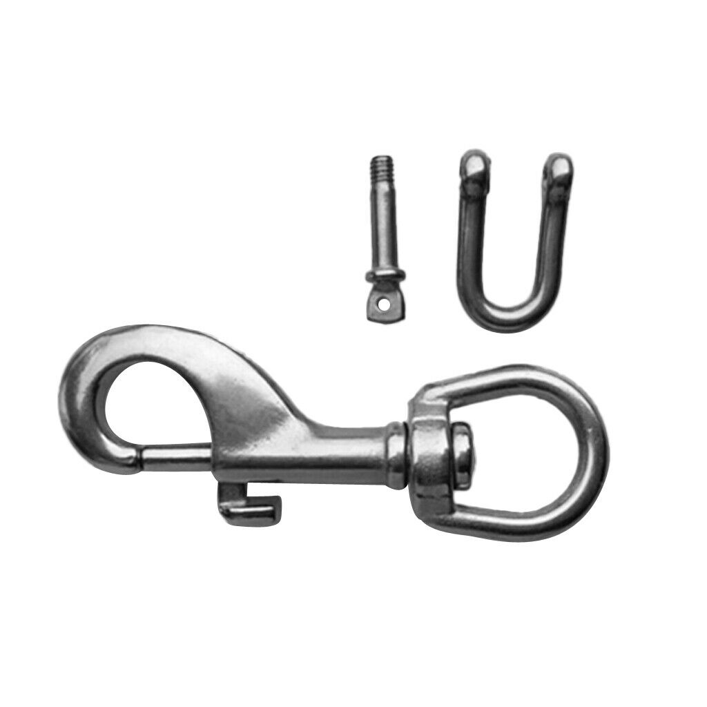 Scuba Diving Dive Diver Light Torch Holder Single End Bolt Snap Clip & D Ring M4