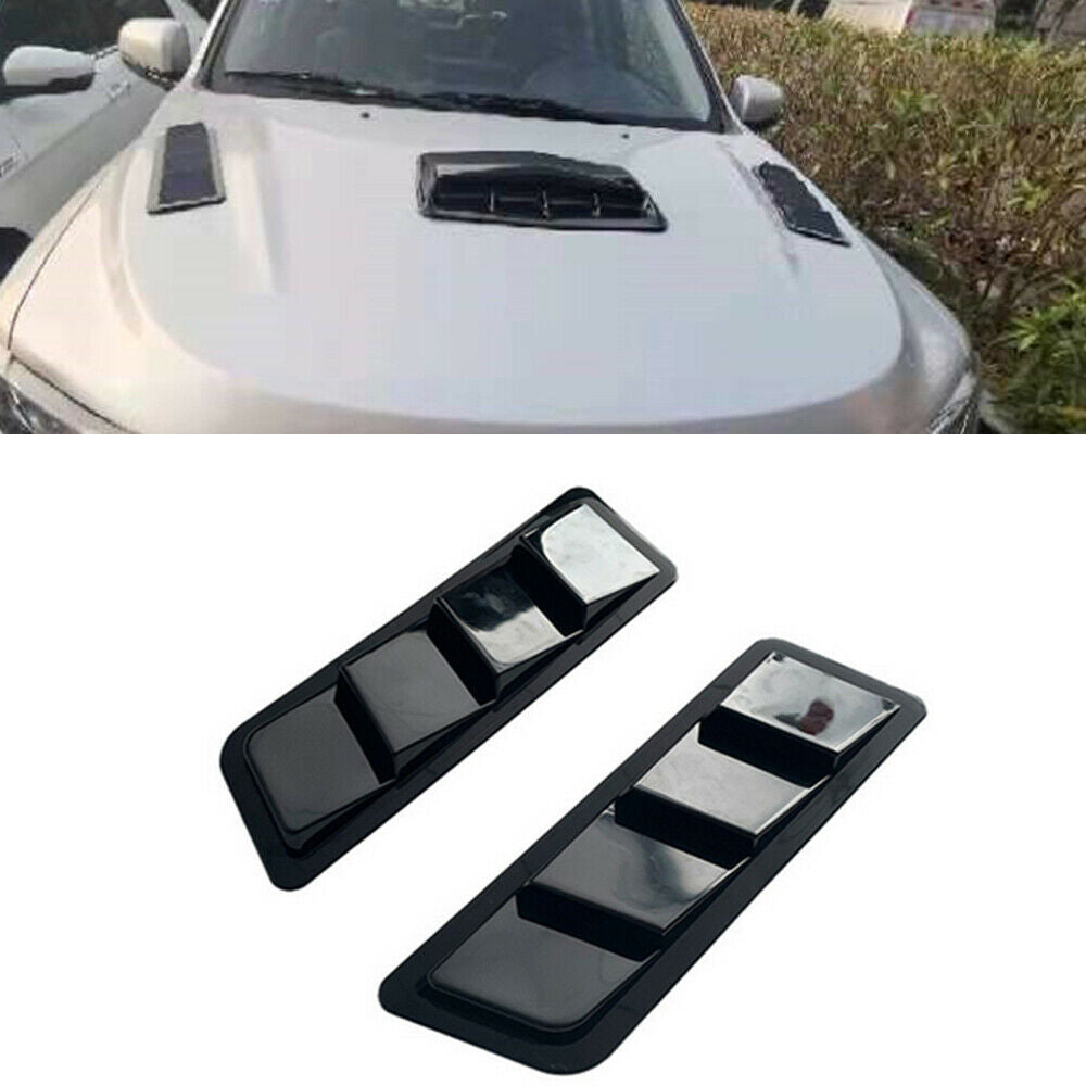 Universal Car SUV Decorative Air Flow Intake Hood Scoop Vent Cover Glossy Black