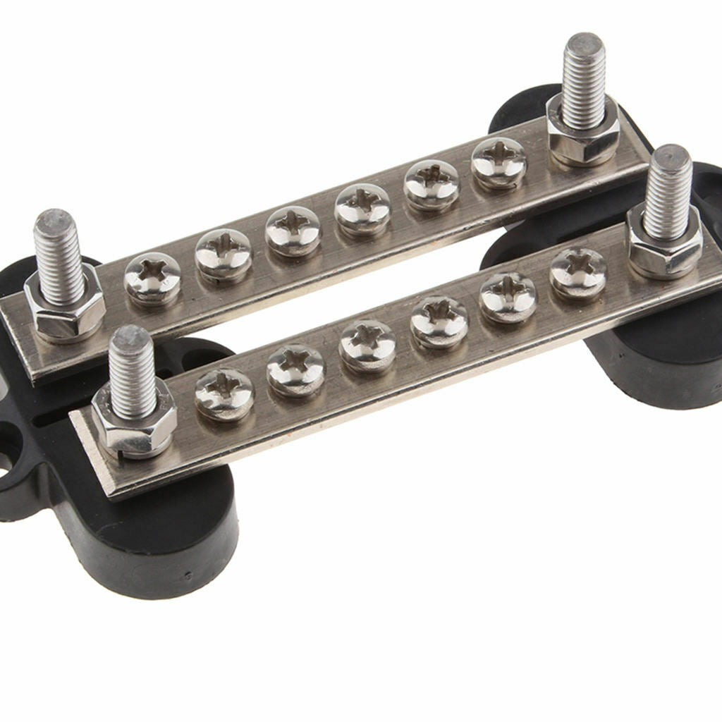 12 Positions Bus Bar Electric Terminal Junction Block W / 4 Stud 100A