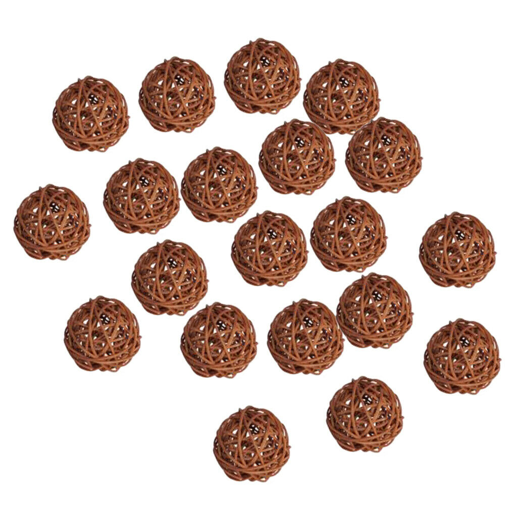 20PCS Round Rattan Ball Takraw for Birthday Party & Home Wedding Party Decor