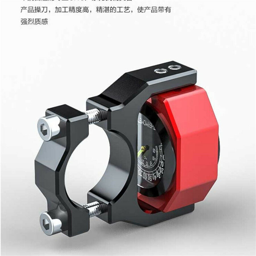 2in1 Waterproof Luminous Motorcycle Handlebar Clock Time Watch+Temperature Gauge