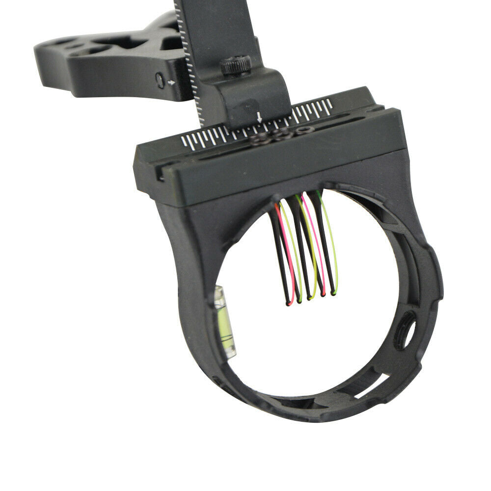 Archery Compound Bow Sight 5 Pin 0.019" Optical Fiber Micro Adjustable Hunting