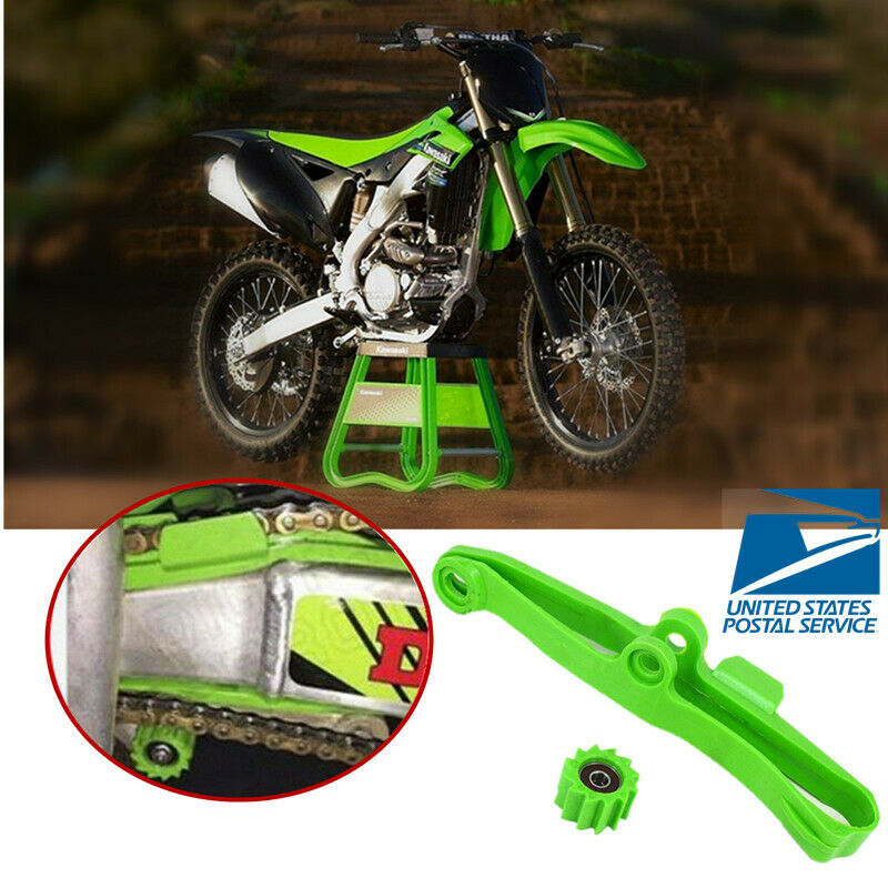Green Chain Slider with Lower Roller For Kawasaki KXF250 KX450F KXF450 2009-2016