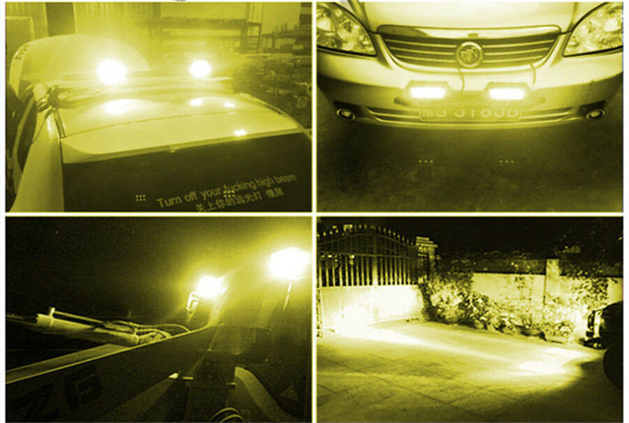 2x 5 Inch Yellow LED Car Work Light Bar Flood Beam Boat Driving Offroad ATV Lamp