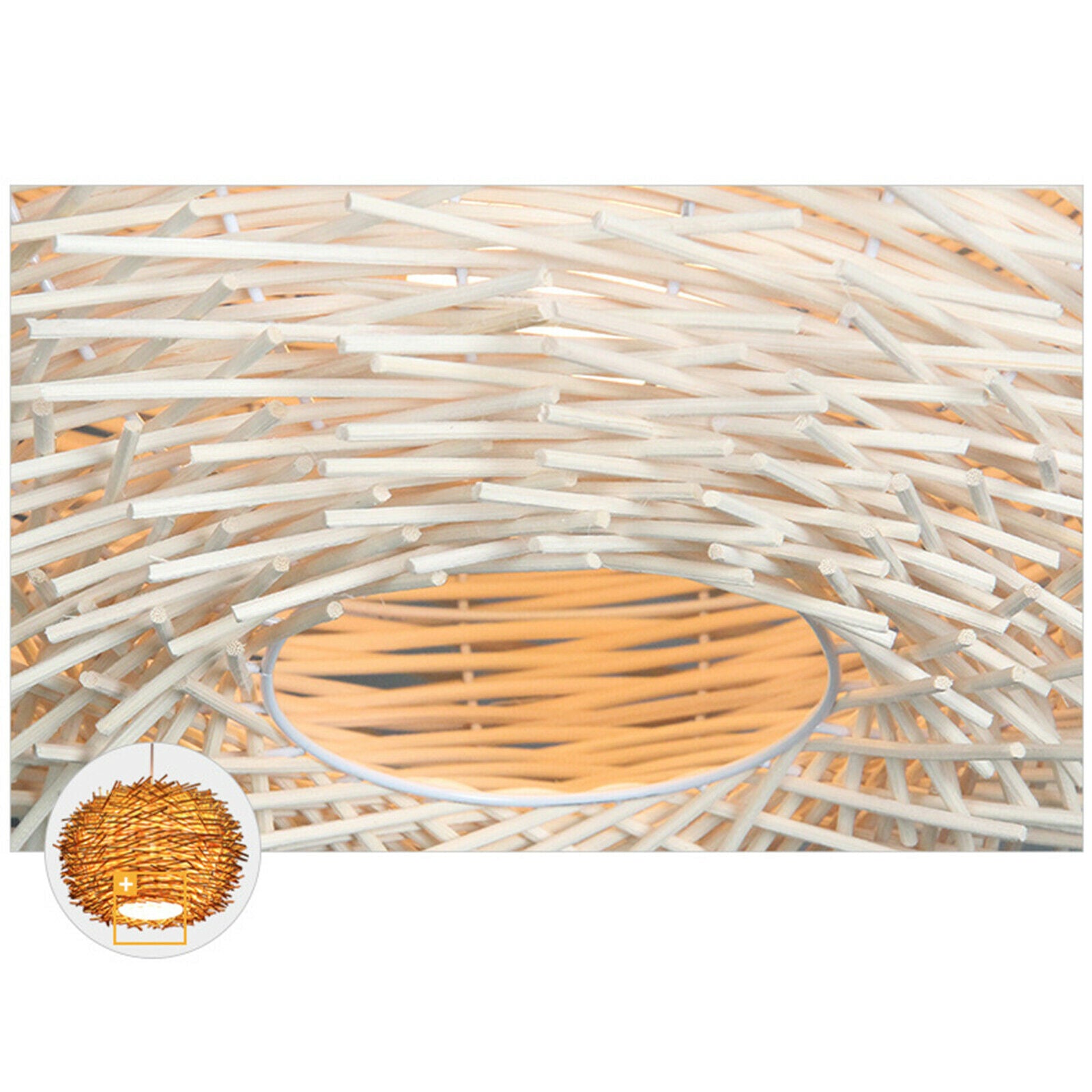 Rattan Pendant Light Shade Fixture Hanging Lamp Chandelier Lampshade Natural