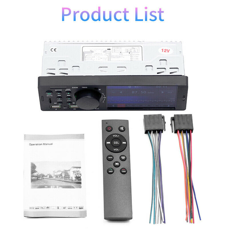 1 DIN 4.1" High-Definition Car MP5 Player MP3/WMA/WAV/APE/FLAC Reversing Image