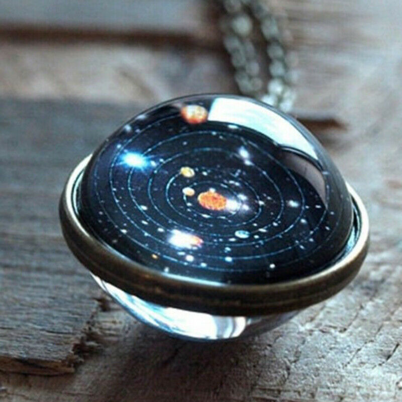 Car Solar System Double-Sided Glass Starry Ornamen.l8