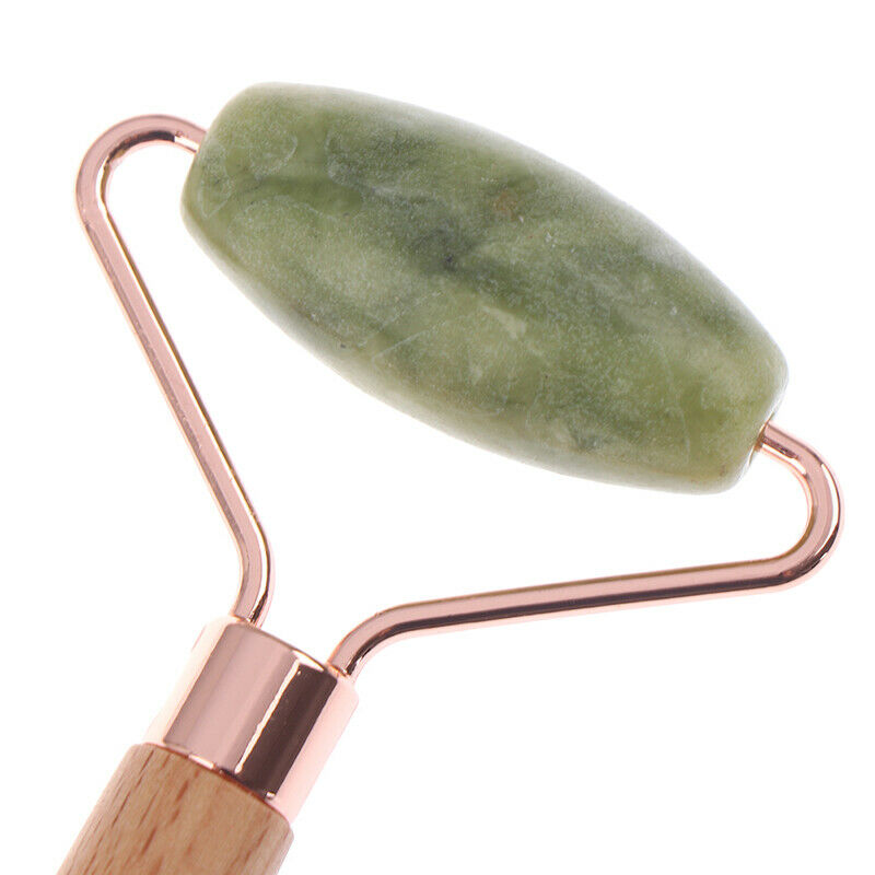 1x Facial Massage Roller Double Heads Jade Stone Face Body Skin Relaxati.l8