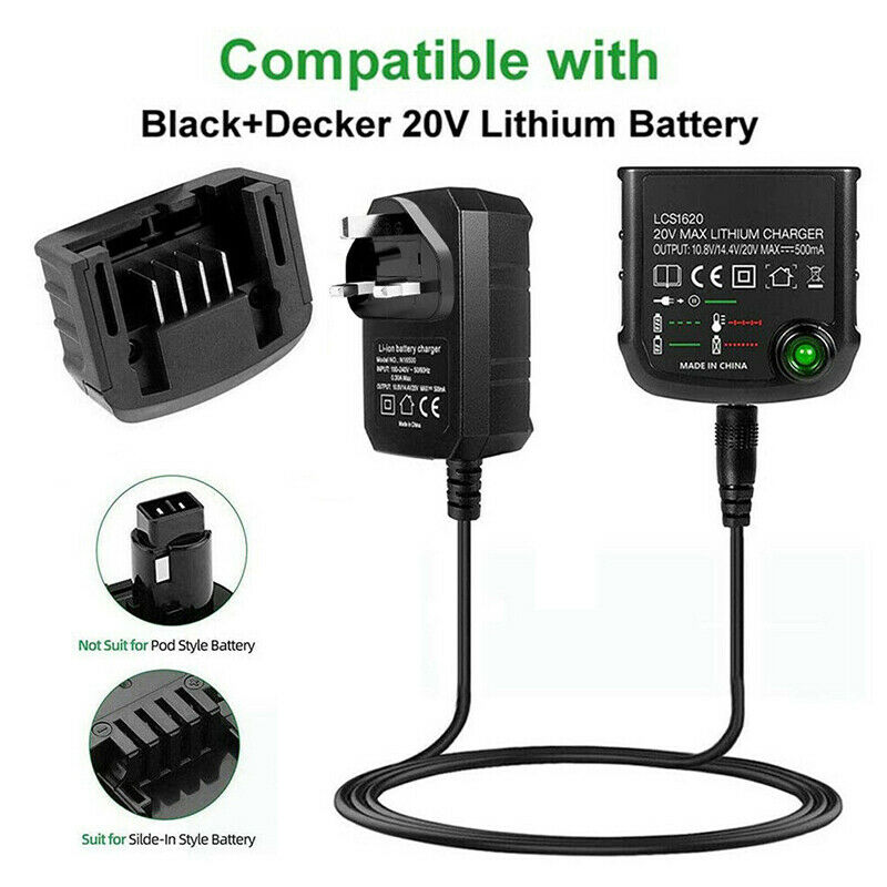 For Black&Decker LBX20 20Volt Li-ion Battery Charger LB20 LB2X4020 LCS1620 Part