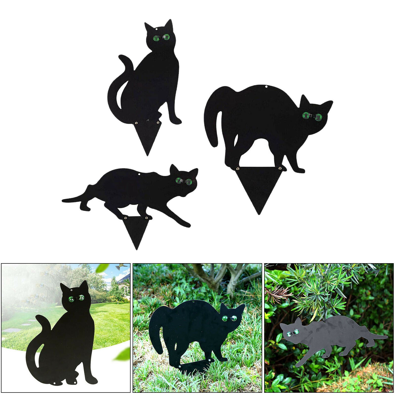 3Pieces Iron Bird Scarer Decoy Rodents Deterrent Repeller Nature Enemy