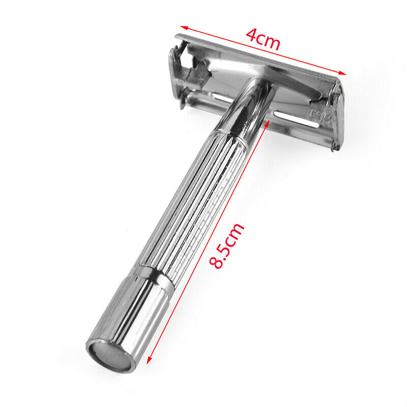 Stain Steel Razor Double Edge Blade Safety Shaver Handle Holder Blade Mir.l8