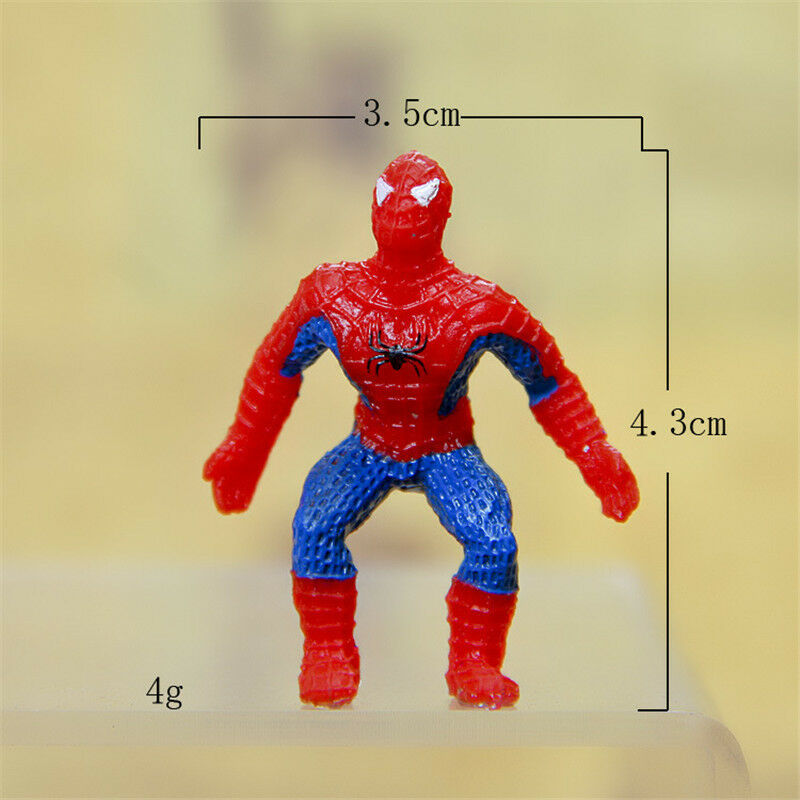 6Pcs Mini Spiderman PVC Figures Toys Spider Man Car Home Decoration Super Heroes