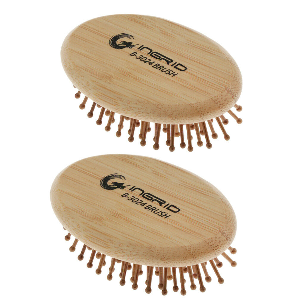2x Frizz Free Wooden Paddle Hair Brush Oval Air Cushion Hairbrush for Hair