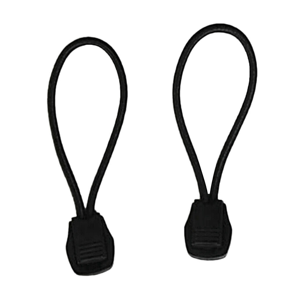2 Pieces Black Rubber Tie Down Strap Shock Cord Bungee Rope for Scuba Diving