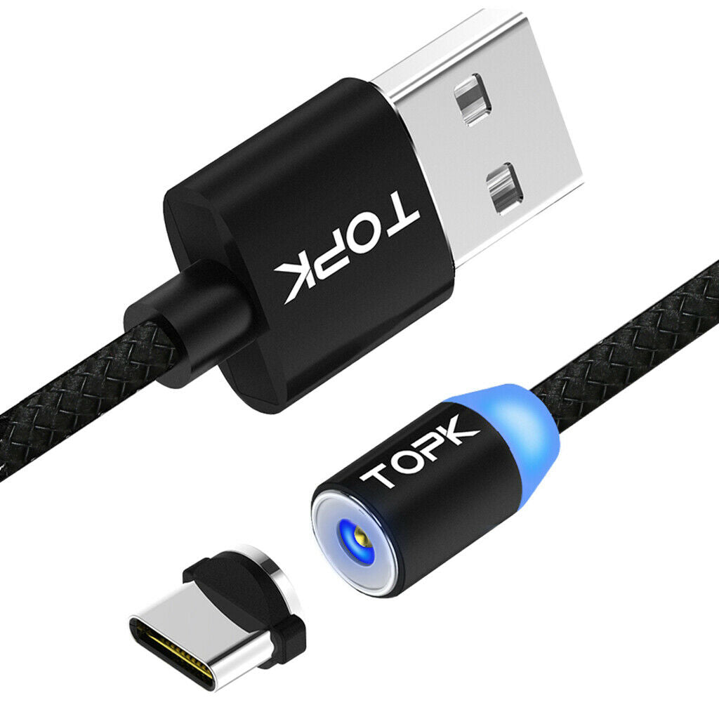 200cm/6.56ft LED Glow Magnetic Data Sync / Charging Cable for Type C Smartphone