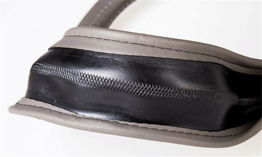 Black PU Leather Car Steering Wheel Covers Comfortable Grip 4-Season Universal