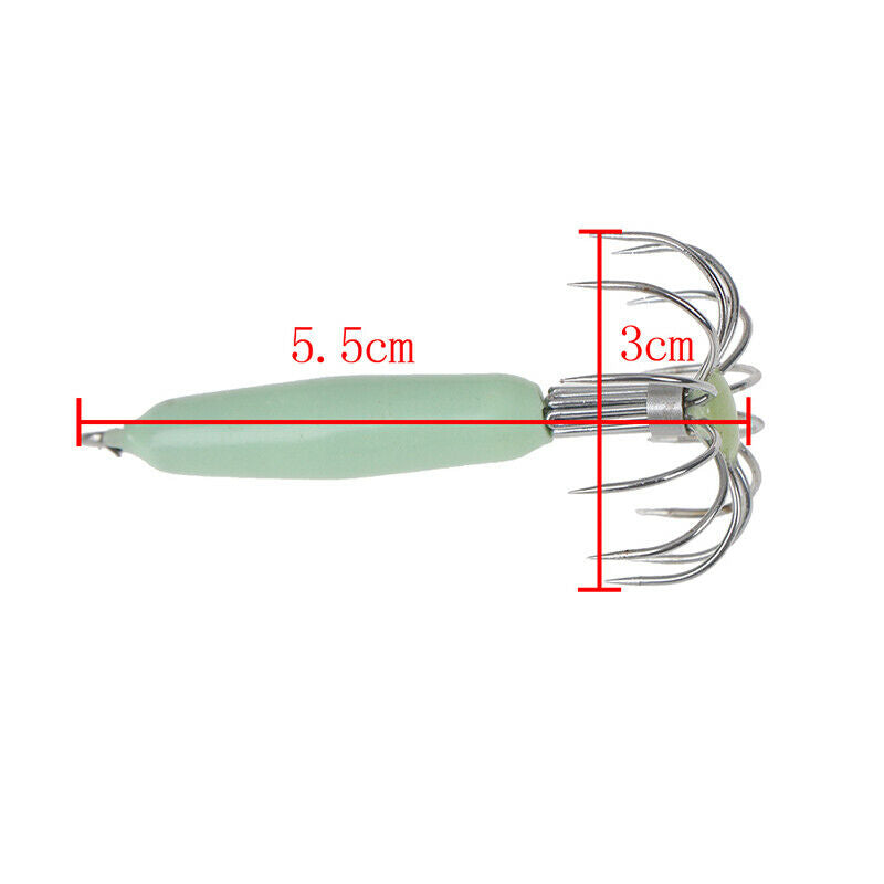 1Pc Fish Hook Luminous Squid Hook Fishing Tackle Lure Squid Jig Lure with HookUS