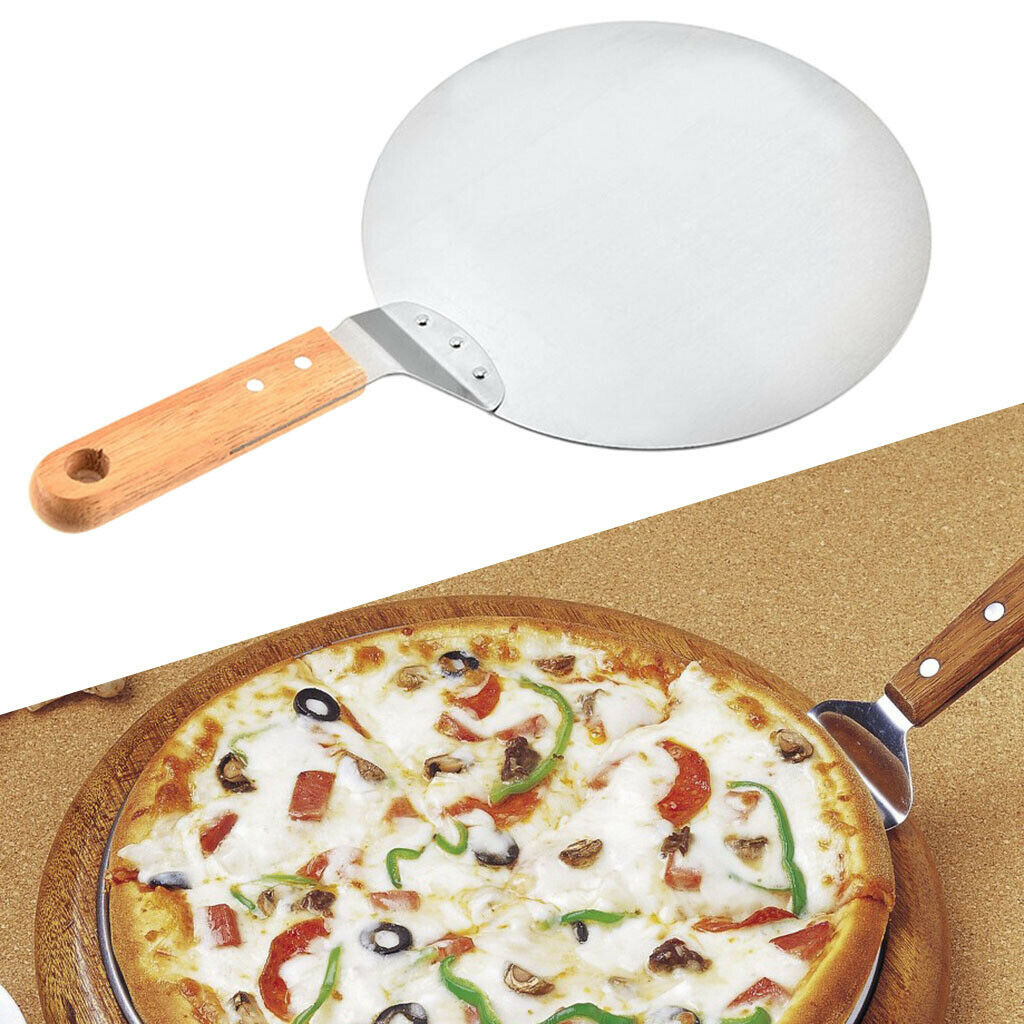 Stain Steel Pizza Peel Wooden Handle with Hanging Holes Shovel