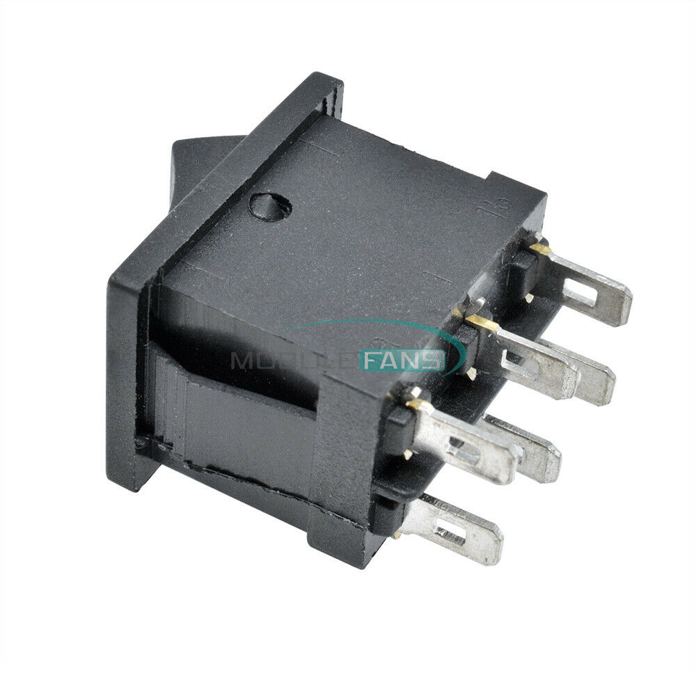 2PCS 6Pin DPDT ON-OFF-ON 3Position Snap Boat Rocker Switch 6A/250V 10A/125V AC M