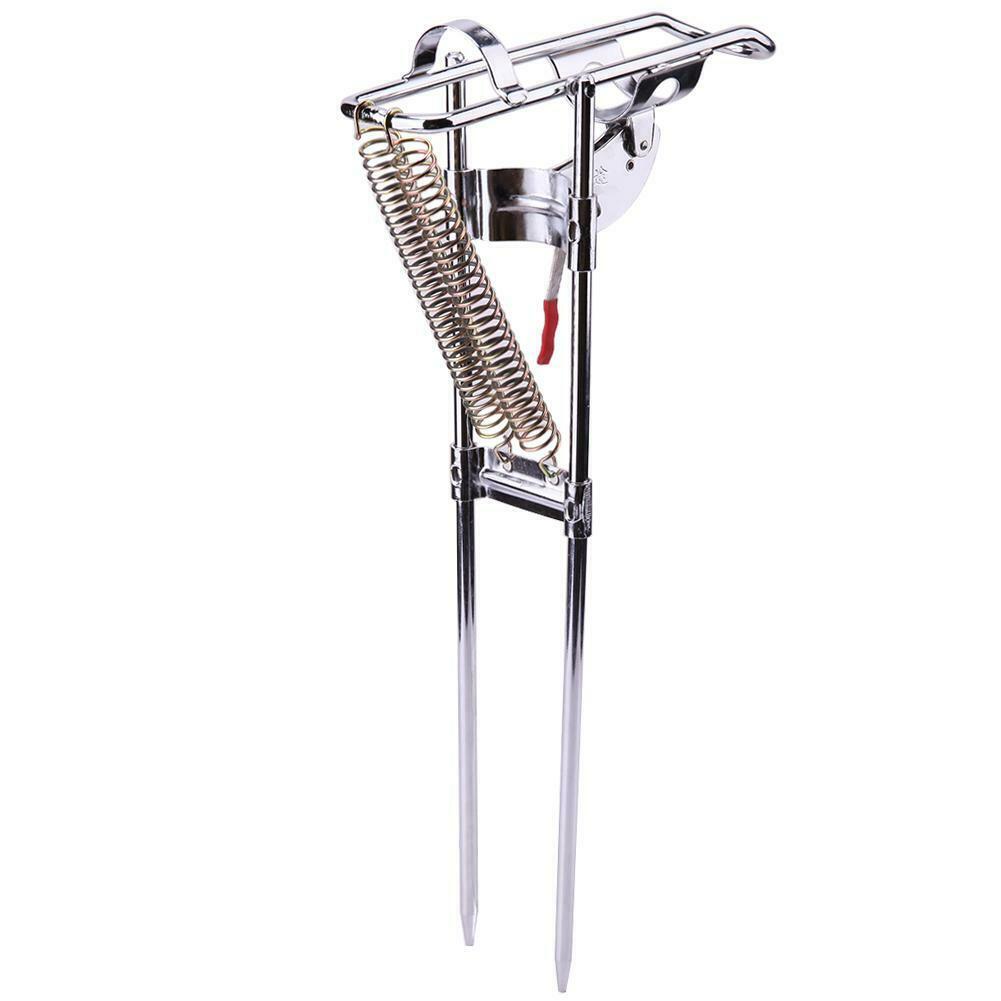 Stainless Steel Automatic Dual Trigger Spring Type Fishing Rod Holder @