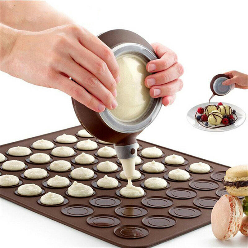 Bakery Silicone Cake Muffin Macaroon Piping icing Baking Tool Pot 4 NozzlesBDDD