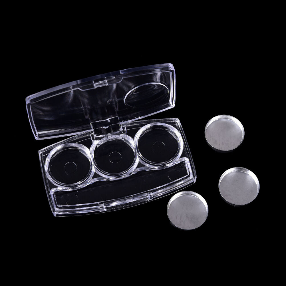 Empty 3Round Grids Eyeshadow Lipstick PowderBox Case Cosmetic Packing+Palette DD