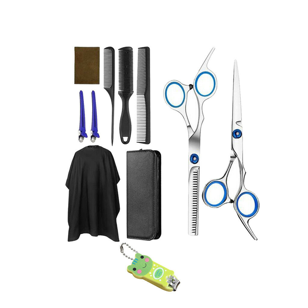 10Pcs Hair Cutting Scissors Kit with Accessories Scissors For Barber Salon