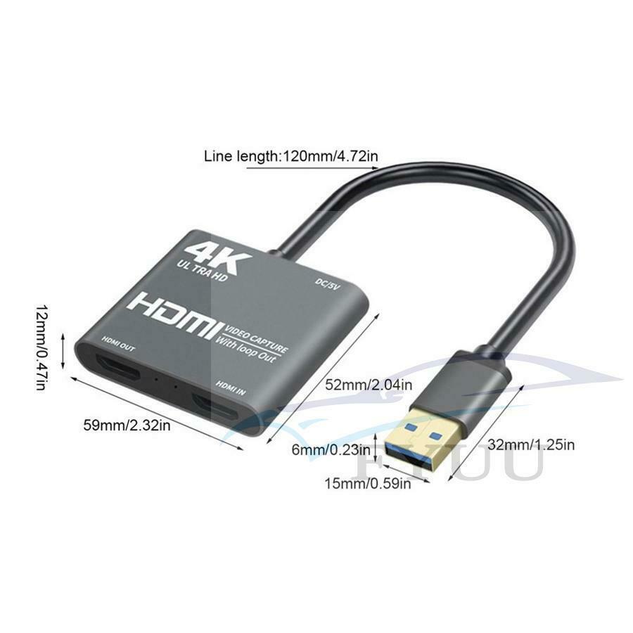HDMI 4K USB 3.0 1080P Video Capture Card Screen Record Video Audio Loop Out