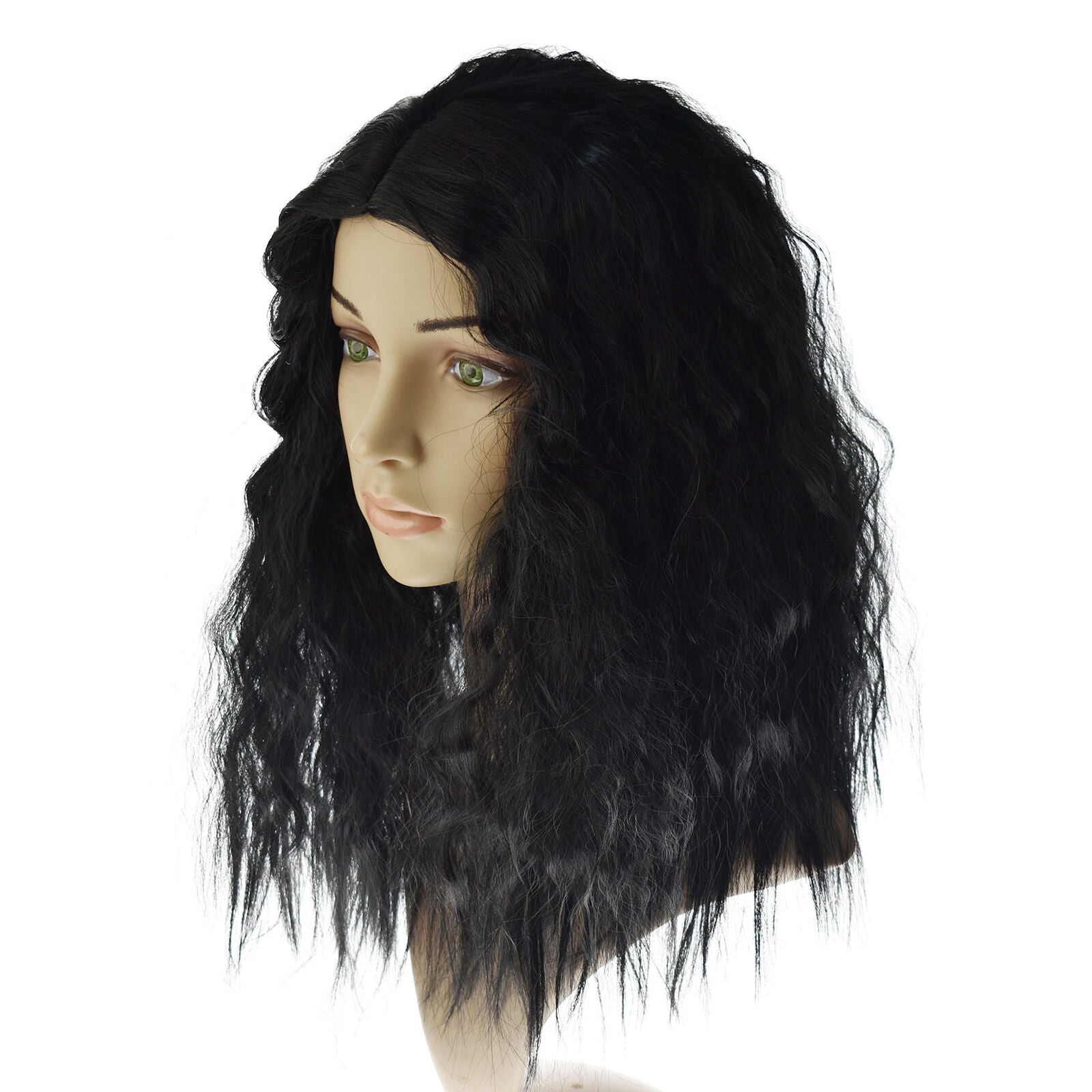 Wigs for Women Wavy Black Shaggy Medium Short Synthetic Hair Heat Resistant