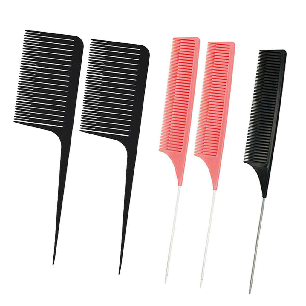 5pcs Professional Weave Highlighting Foiling Hair Comb Salon Hair Combs Brush
