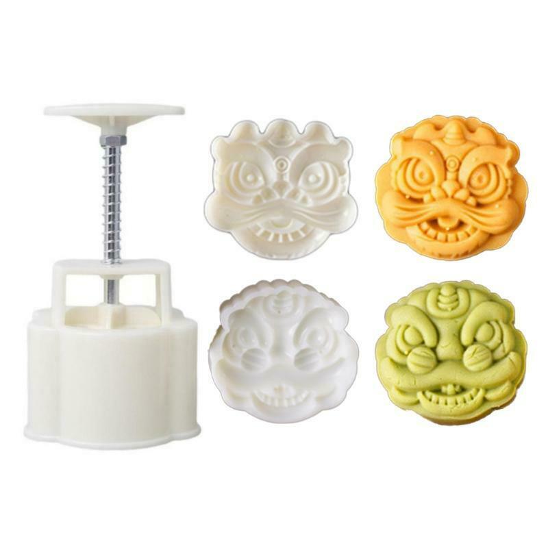 Plastic Mooncake Mold 75g Lion Stamps Biscuit Cookie Cutter Mould DIY Fondant