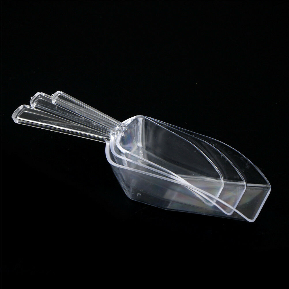 3pcs Clear Plastic Ice Scoops Sweets Candy Buffet Wedding Party Bar Acces.l8