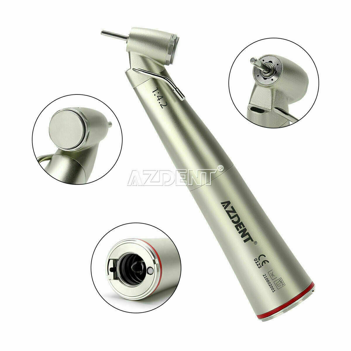 Dental 1:4.2 Increasing Handpiece Fiber Optic 45° Angle Push Button External