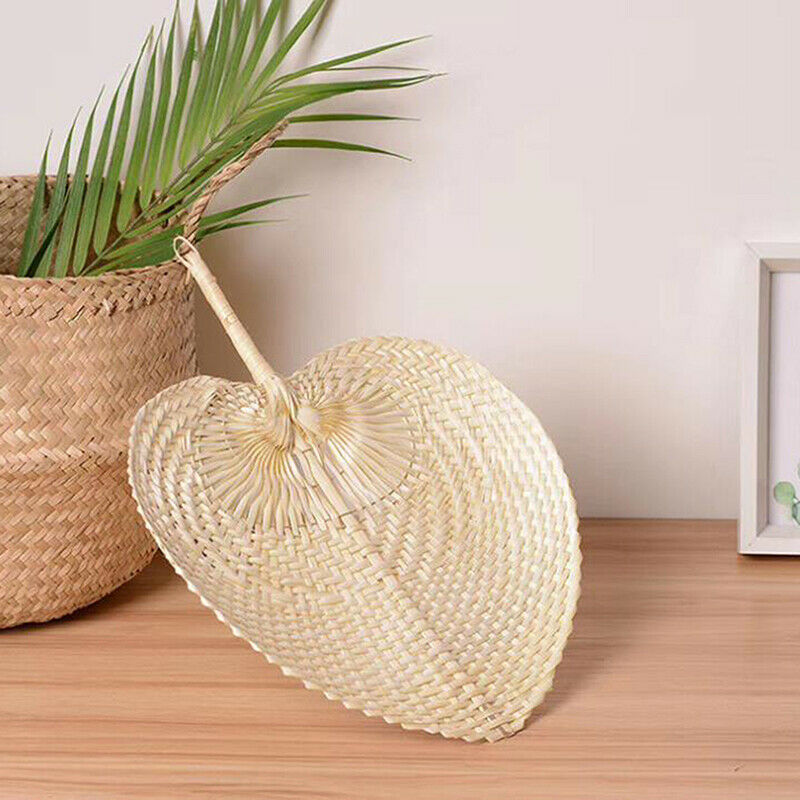 Handmade Straw Woven Fans Craft Summer Cooling Fan Bamboo Home Decorati.l8