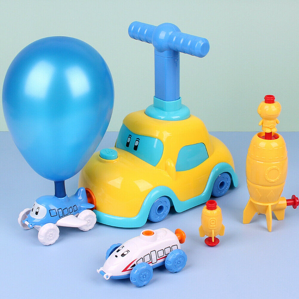 Children Inertial Balloon-Powered Car Toys Kindergarten Educational Puzzle @