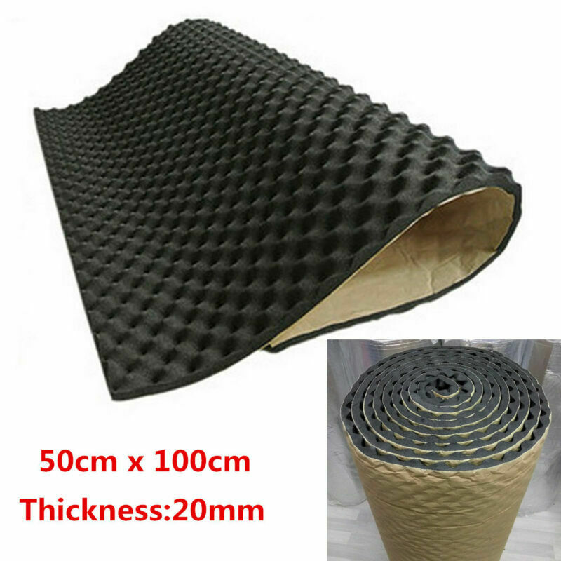 50x100cm Car Deadening Proofing Hood Sound Shield Insulation 20mm Acoustic Foam