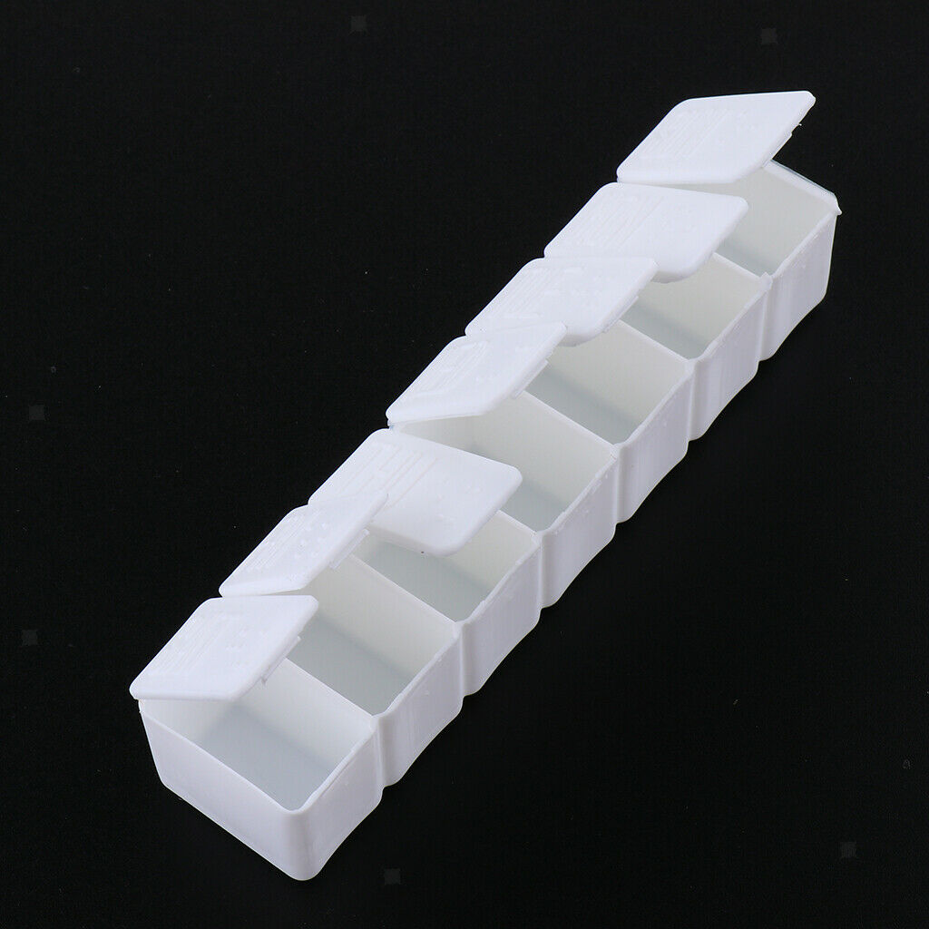 Vitamin Fish Oil Compartments Container Push Button Weekly Pill Storage Box