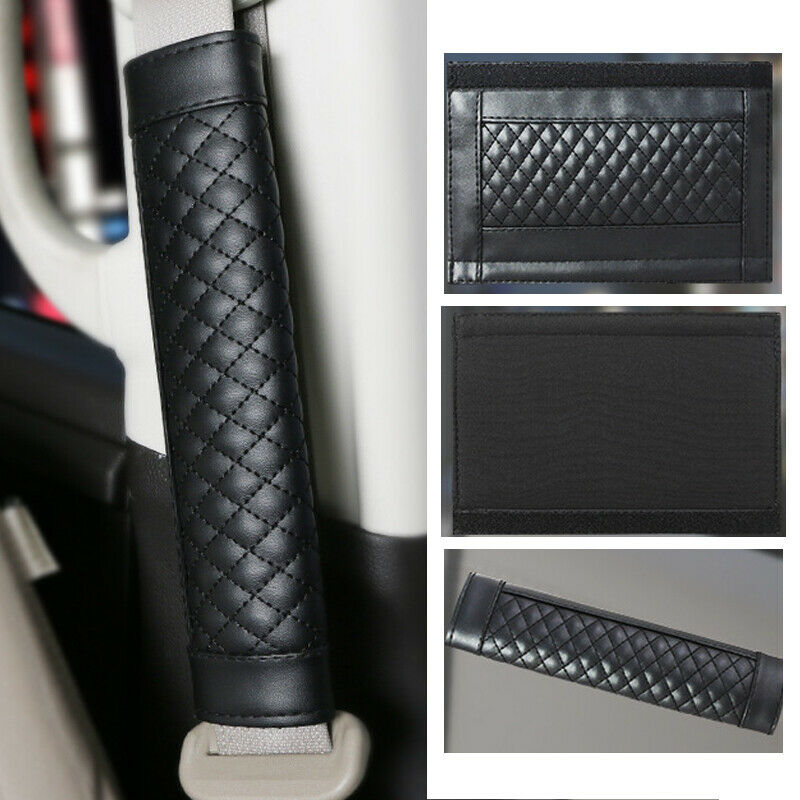 2X Car Safety Seat Belt Shoulder Pad Cover Cushion Harness Comfortable Pad Black