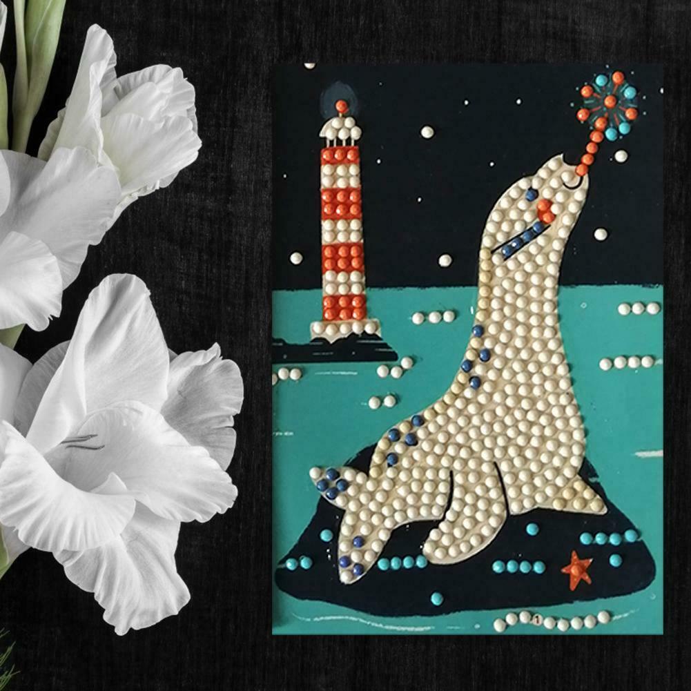 4pcs 5D DIY Drills Diamond Painting Happy Birthday Mosaic Cards Party Gifts @