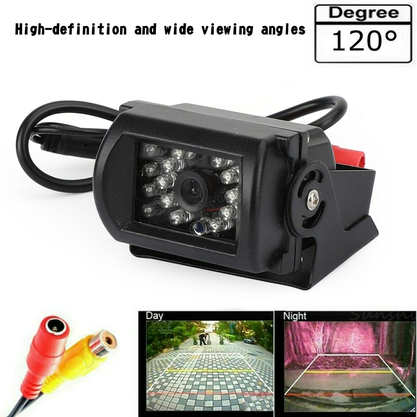 Car Van Truck Bus Rear View Reverse 18 Led-Ir Reversing Camera 12-24V/Waterproof