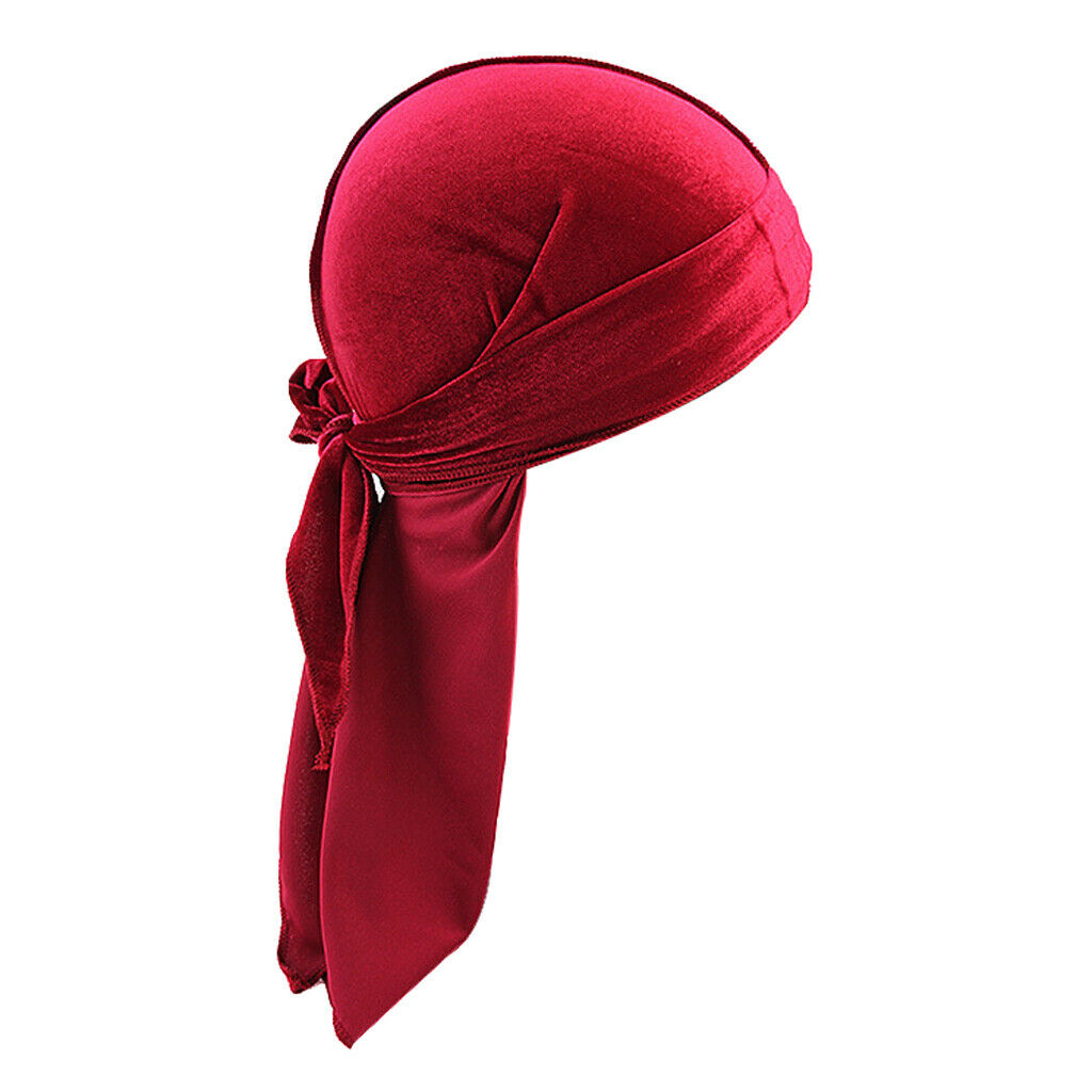 5pcs Women Mens Fashion Velvet Bandana Hat Durag Muslim Headwrap Chemo Hat