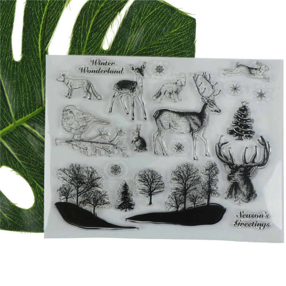 Lovely Xmas theme animals clear stamps scrapbooking album card decor craf.l8