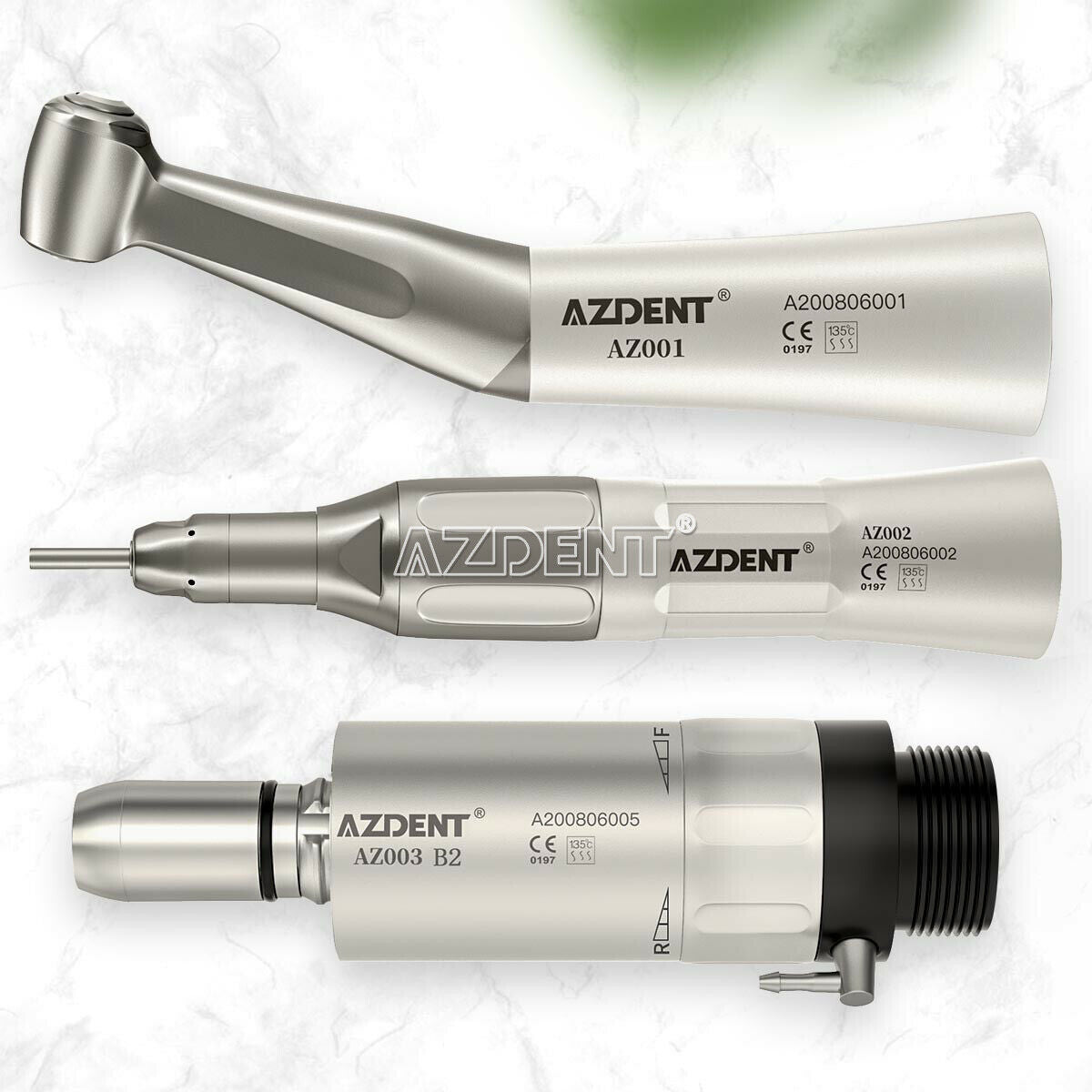 3 Kits Dental Contra Angle Straight Air Motor Low Speed Handpiece Kit FX 2 Holes