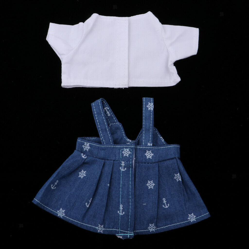 2 Set Cute Denim Suspender Skirt, Pants Suit Casual Clothes for 25cm Mellchan