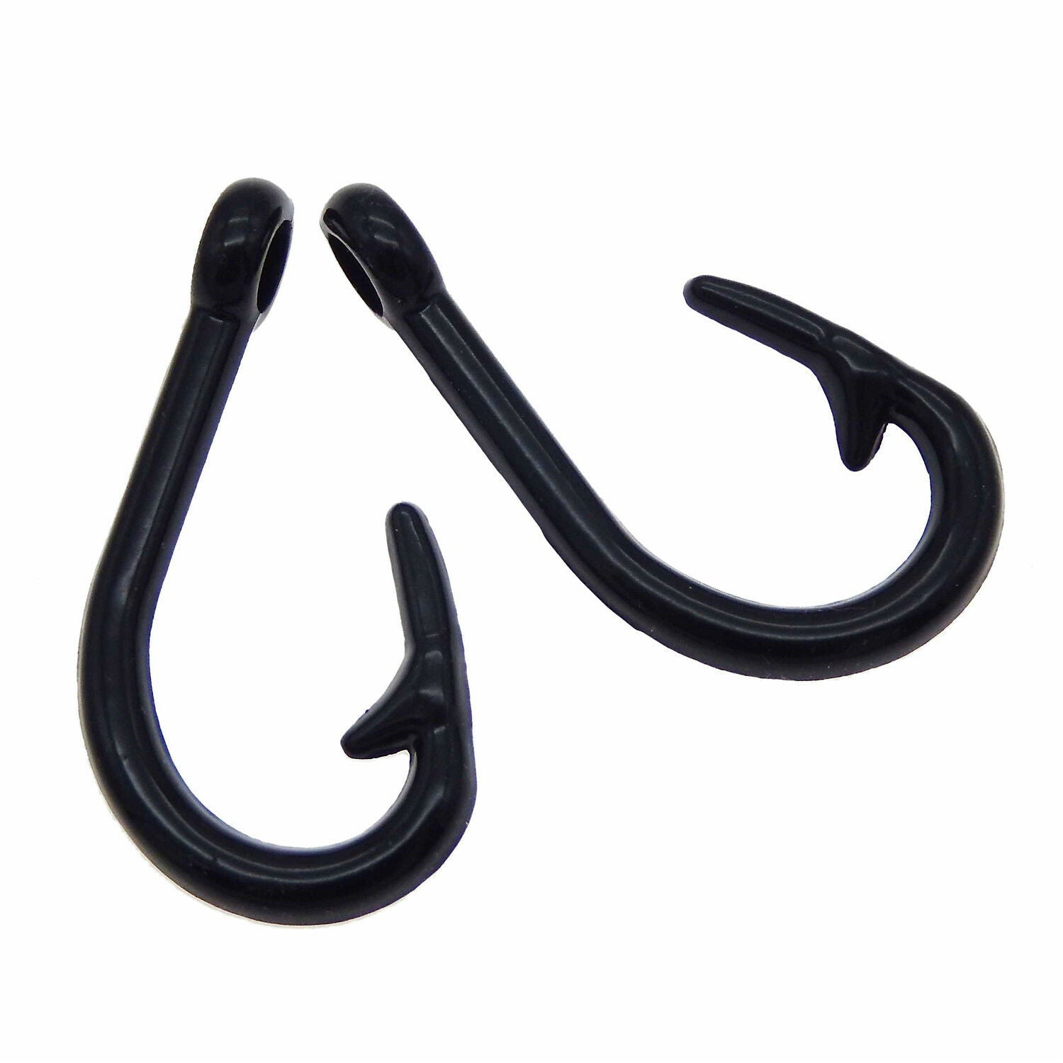 10 pcs Lot Black Metal Alloy Charm Fish Hook Shaped Pendant Charm DIY Jewelry