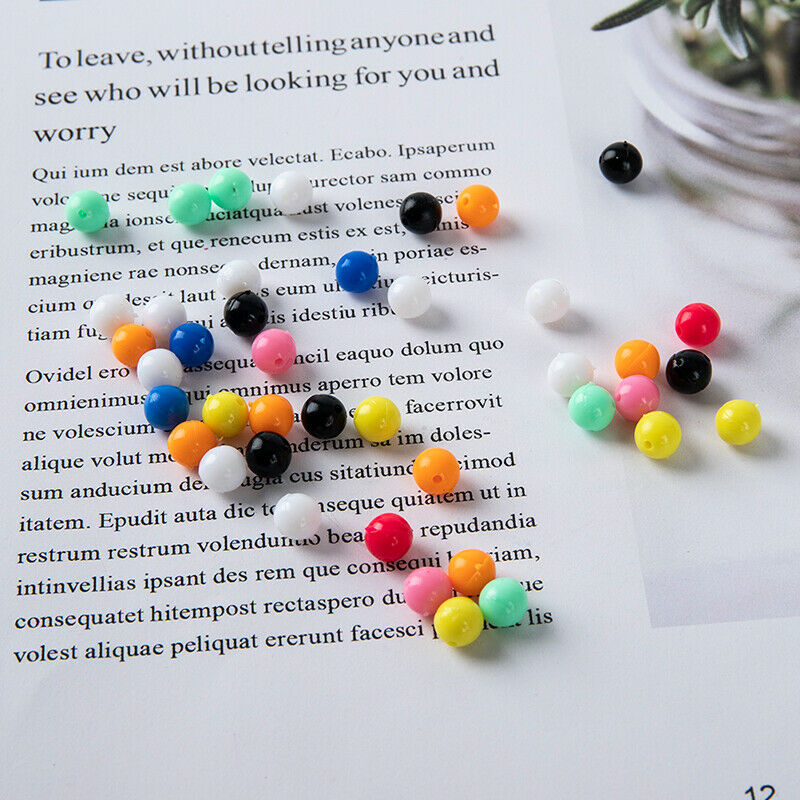 100pcs Multiple Color Mixed Fishing Rigging Plastic Beads Stops Lure SpinnerFCA