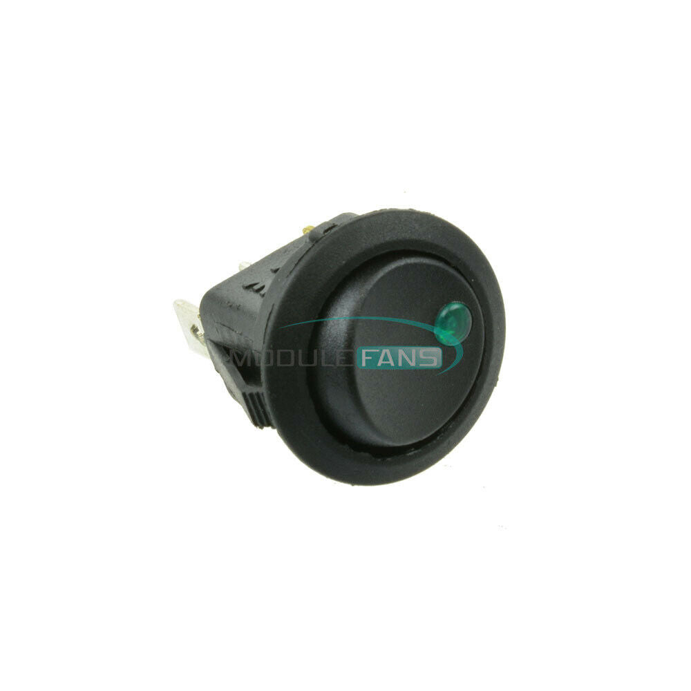 50PCS 12V LED Green Dot Light Car Auto Boat Round Rocker ON-OFF Toggle Switch