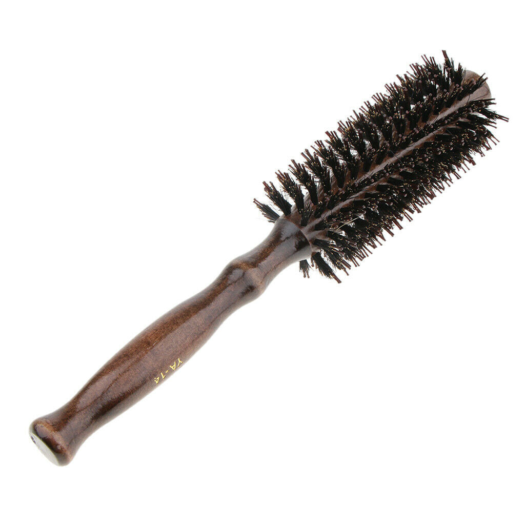 Wood Round Hairdressing Comb brush&Pure Bristle and Strawberry Hair Curlers